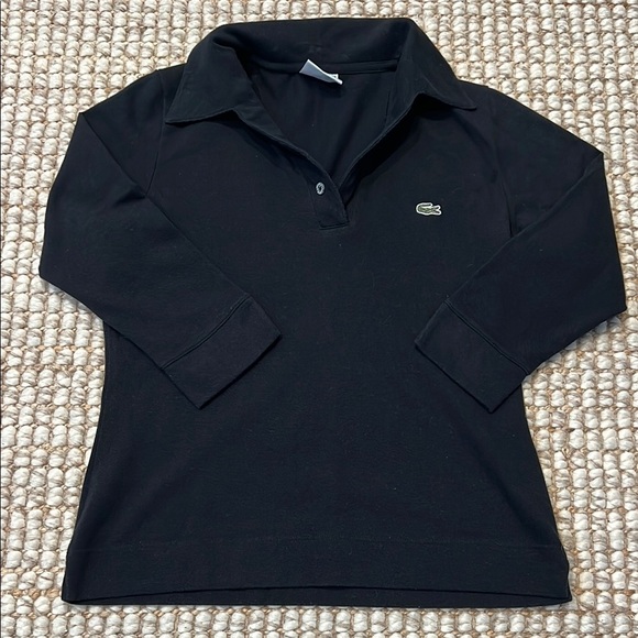 Lacoste Tops - Lacoste Black V-Neck Sweater Classic Knit